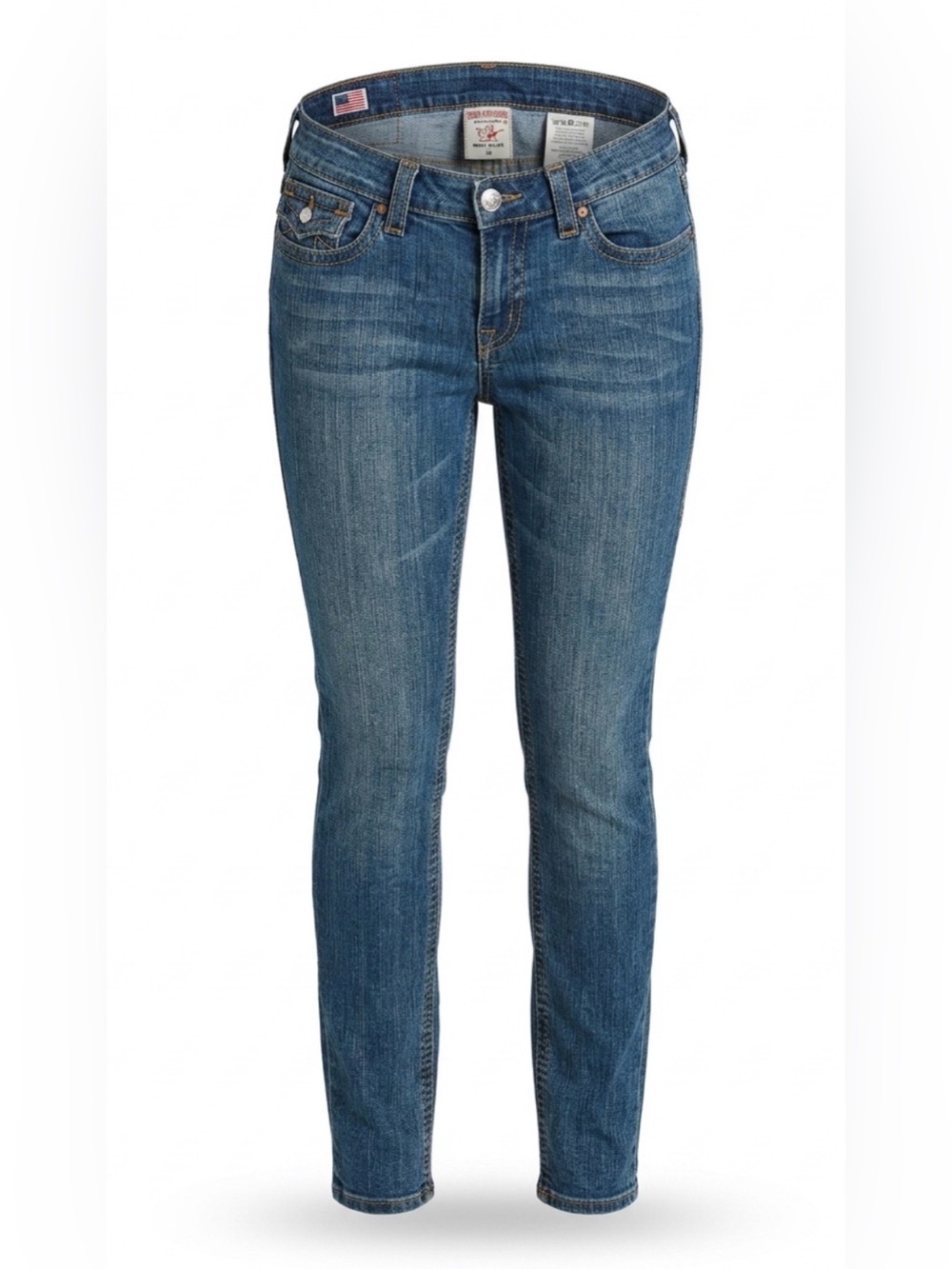 True Religion Jodie Jeans Womens 32 Made USA Y2K Low Rise Skinny Blue‎ Denim